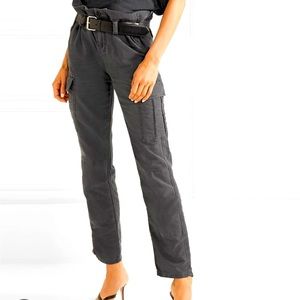RtA Sallinger cotton twill cargo pants with leather belt